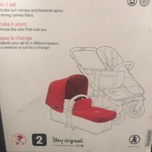 Baby BUGABOO DONKEY (Pink) Sun Canopy & Bassinet apron.  NEVER USED Still in box